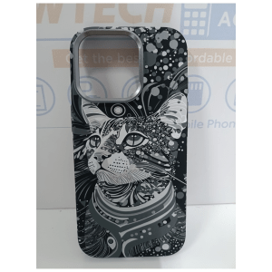 iPhone 16 Pro BUVU Magpita Cat Printed Cover – Gray