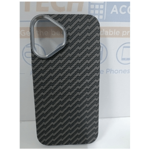 iPhone 16 BUVU Magpita Carbon Zig-zag Pattern – Black