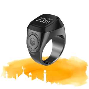 Zikr Smart Ring Tasbih 18mm – Black Gray