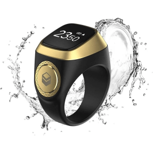 Zikr Smart Ring Tasbih 18mm – Black Gold
