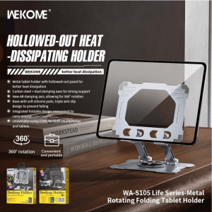 WEKOME WA-S105 Metal Rotating Folding Tablet Holder – Gray