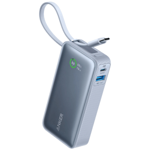 Anker Nano 10000mAh Power Bank 30W Built-In USB-C Cable – Blue A1259H