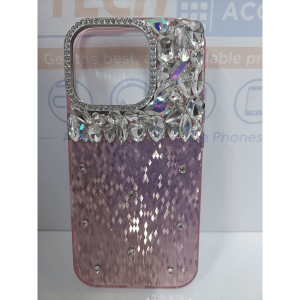 iPhone 16 Pro Max Broken Crystal Cover – Pink