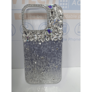 iPhone 16 Pro Max Broken Crystal Cover – Silver
