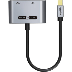 Blupebble Mini DisplayPort To HDMI+VGA 2-IN-1 Adapter – Gray BP-AV589-08GW0.2-SG