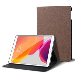 iPad 9.7/5/6 X-LEVEL Canvas Series Cloth Texture Leather Flip Cover 2016/17/18 – Brown