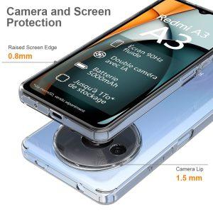 Redmi A3x 4G Clear TPU+Acrylic Phone Cover – Transparent
