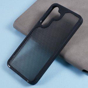 Samsung Galaxy A55 5G Carbon Fiber Texture TPU+PC Anti-Drop Cover – Black