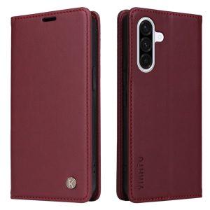 Samsung Galaxy A36 5G/A56 5G YIKATU YK-001 Stand Leather Flip Phone Cover – Wine Red