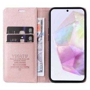 Samsung Galaxy A36 5G/A56 5G YIKATU YK-001 Stand Leather Flip Phone Cover – Rose Gold
