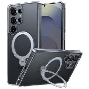 TORRAS Samsung Galaxy S25 Ultra MagSafe Rotating Kickstand PC+TPU Cover – Transparent