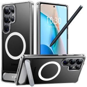 TORRAS Samsung Galaxy S25 Ultra Kickstand TPU+PC MagSafe Cover – Transparent