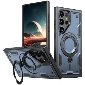 Samsung Galaxy S25 Ultra MagSafe Military Protection PC+TPU Kickstand Cover – Blue