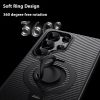 Samsung Galaxy S25 Ultra MagSafe Kickstand Carbon Cover with Silicone Ring - Black - Image 4