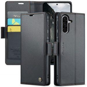 Samsung Galaxy A56 5G CASEME 023 Leather Flip Cover With Card Slot – Black