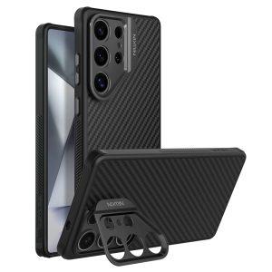 Samsung Galaxy S25 Ultra Nillkin CarboProp TPU+Aramid Fiber Lens Kickstand Carbon Cover – Black