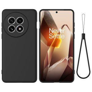 OnePlus 13R 5G/ Ace 5 5G /Ace 5 Pro Liquid Silicone Cover with Strap – Black