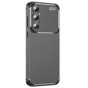 Samsung Galaxy A55 5G Carbon Fiber Texture Slim-Fit Cover – Black