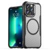 iPhone 13 Pro Max TPU+PC Magsafe Carbon Fiber Cover - Black