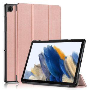 Samsung Galaxy Tab A9+ PU Leather Tablet With Tri-fold Stand Cover – Rose Gold