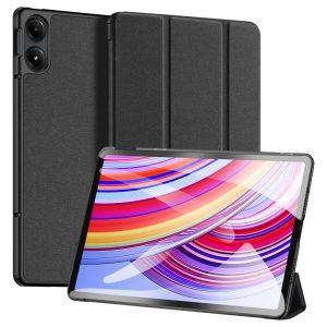 Xiaomi Redmi Pad Pro/Poco Pad DUX DUCIS Domo Series Tri-Fold Leather Stand Cover – Black