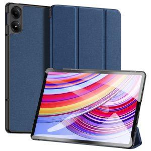 Xiaomi Redmi Pad Pro/Poco Pad DUX DUCIS Domo Series Tri-Fold Leather Stand Cover – Blue
