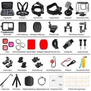 GoPro Hero 13 Waterproof Case Chest Strap Glass Screen Protector & Selfie Stick Accessories Kit