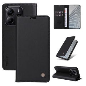 Redmi Note 14 4G YIKATU YK- 001 PU Leather Cover with Stand –  Black