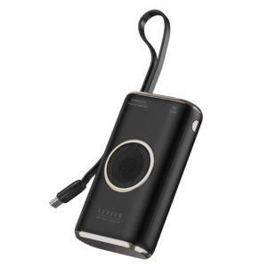 Levelo Roma 10000mAh Power Bank With Integrated Cable – Black/Desert (LVL-ROMA-10K-BKD)