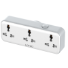 LDNIO SC3317 2500W Rotatable Plug Power Socket with 3AC+USB-A+USB-C Power Strip Adapter -White