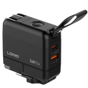 LDNIO Q2618 65W Type C Fast Charging Portable Travel Adapter Gan Charger – Black