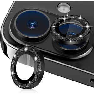 iPhone 16/16 Plus All Shock Glitter Camera Lens – Black