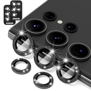 Samsung S23 Ultra All Shock Glitter Camera Lens – Black