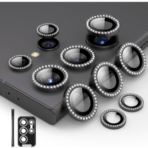 Samsung S24 Ultra All Shock Glitter Camera Lens – Black