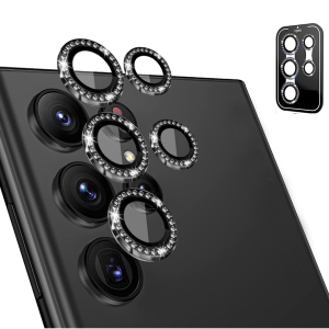Samsung S25 Ultra All Shock Glitter Camera Lens – Black