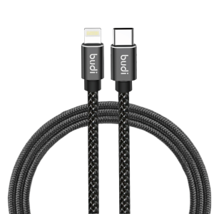 Budi USB-C to Lightning 2Meters Braided Cable – BlackDC206TL20B