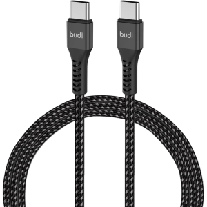 Budi 65W USB-C to Type-C 2Meters Braided Cable – Black DC206TT20B