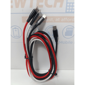 Budi 3 in 1 USB-C to Lightning/Type-C/Type-C 2Meter Braided Charging Cable DC203T10R20B