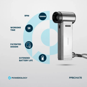 Powerology Turbo Blower & Vacuum 130000rpm Power Bank 4000mAh – Silver (PPBCHA78)