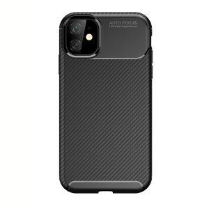 iPhone 11 Carbon Fiber Texture Drop-proof TPU Cover - Black