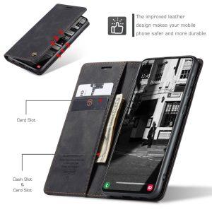 Samsung Galaxy A51 CASEME 013 Series Leather Wallet Flip Cover - Black