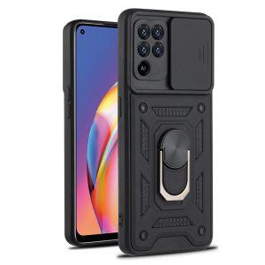 Oppo A94 TPU Back Cover with Kickstand - Black