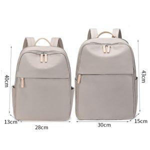 Ladies Travel Backpack Oxford Cloth 14inch/16inch Laptop Bag – Apricot Gray