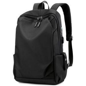 Laptop Backpack 15.6 inch with Earphone Hole Waterproof Shoulder Bag – Black