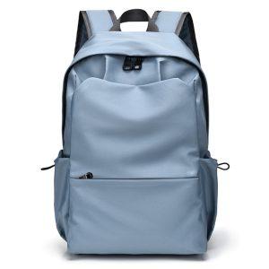 Oxford Cloth Mens Backpack Bag with External USB Port – Blue