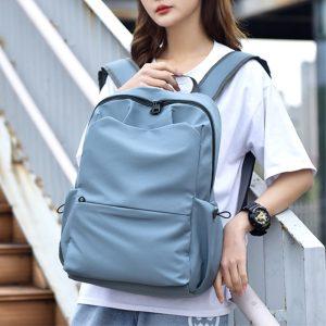 Oxford Cloth Mens Backpack Bag with External USB Port – Blue