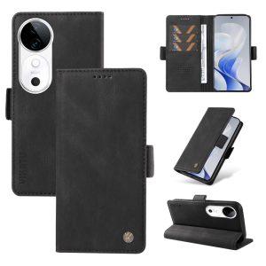 Vivo S19 5G/V40 5G YIKATU YK-005 Leather Magnetic Clasps Flip Cover – Black