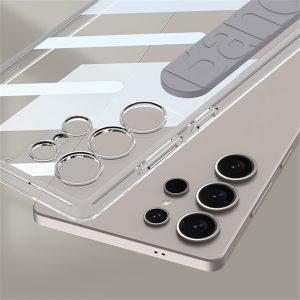 Samsung Galaxy S25 Ultra GKK Anti-Drop Clear Cover with Silicone Hand Strap – Grey