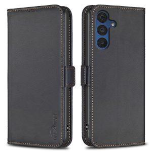 Samsung Galaxy A26 BINFEN PU Leather Flip Cover with Wallet – Black