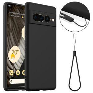 Google Pixel 7 Pro 5G MagSafe Liquid Silicone Cover with Lanyard - Black